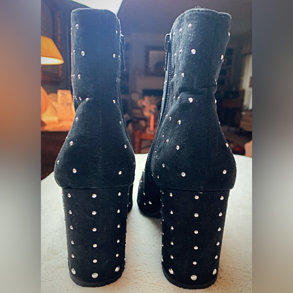 Black suede studded booties by Gianni Bini - Picture 3 of 4